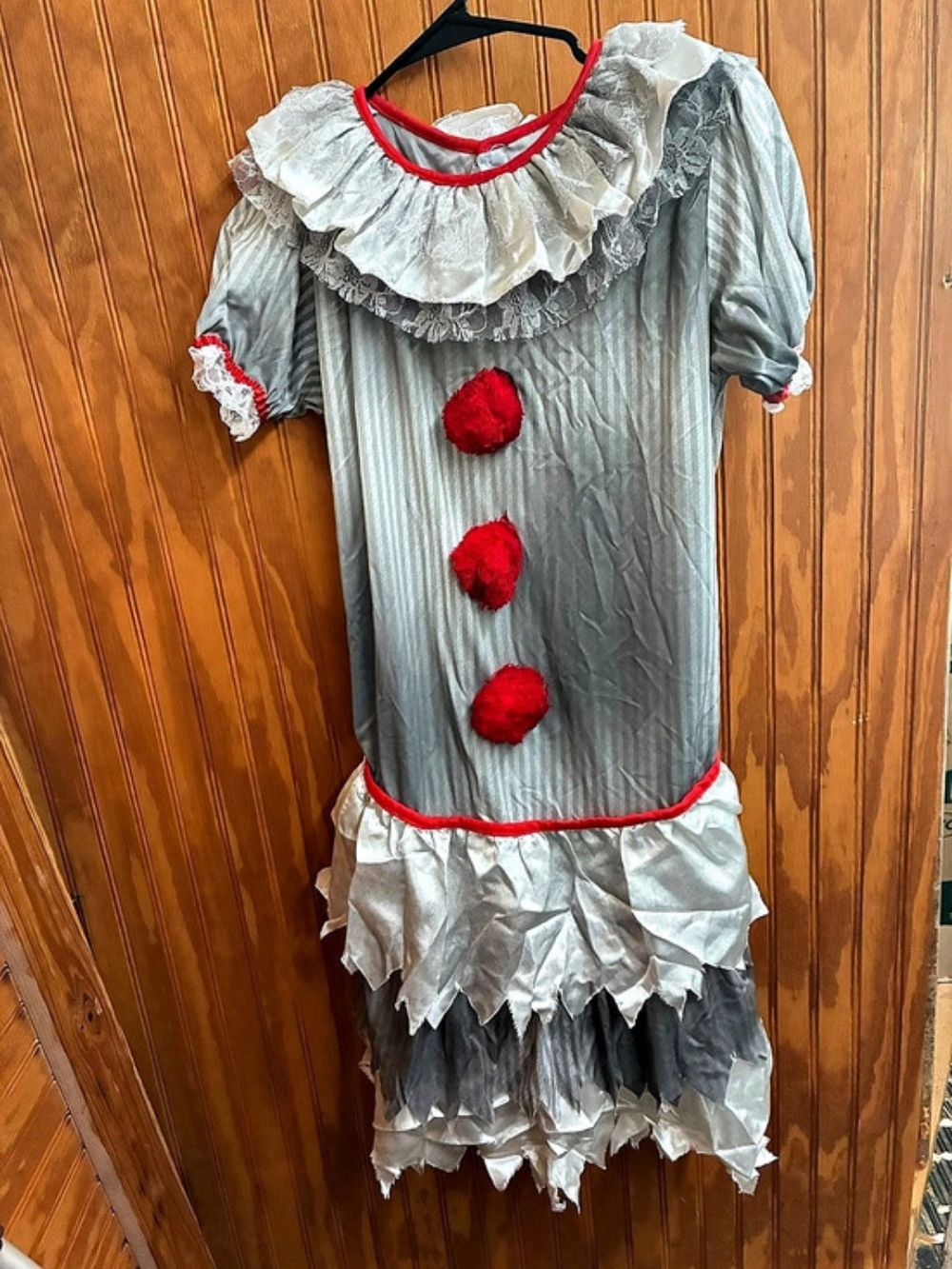 Gray & Red Clown Halloween Costume